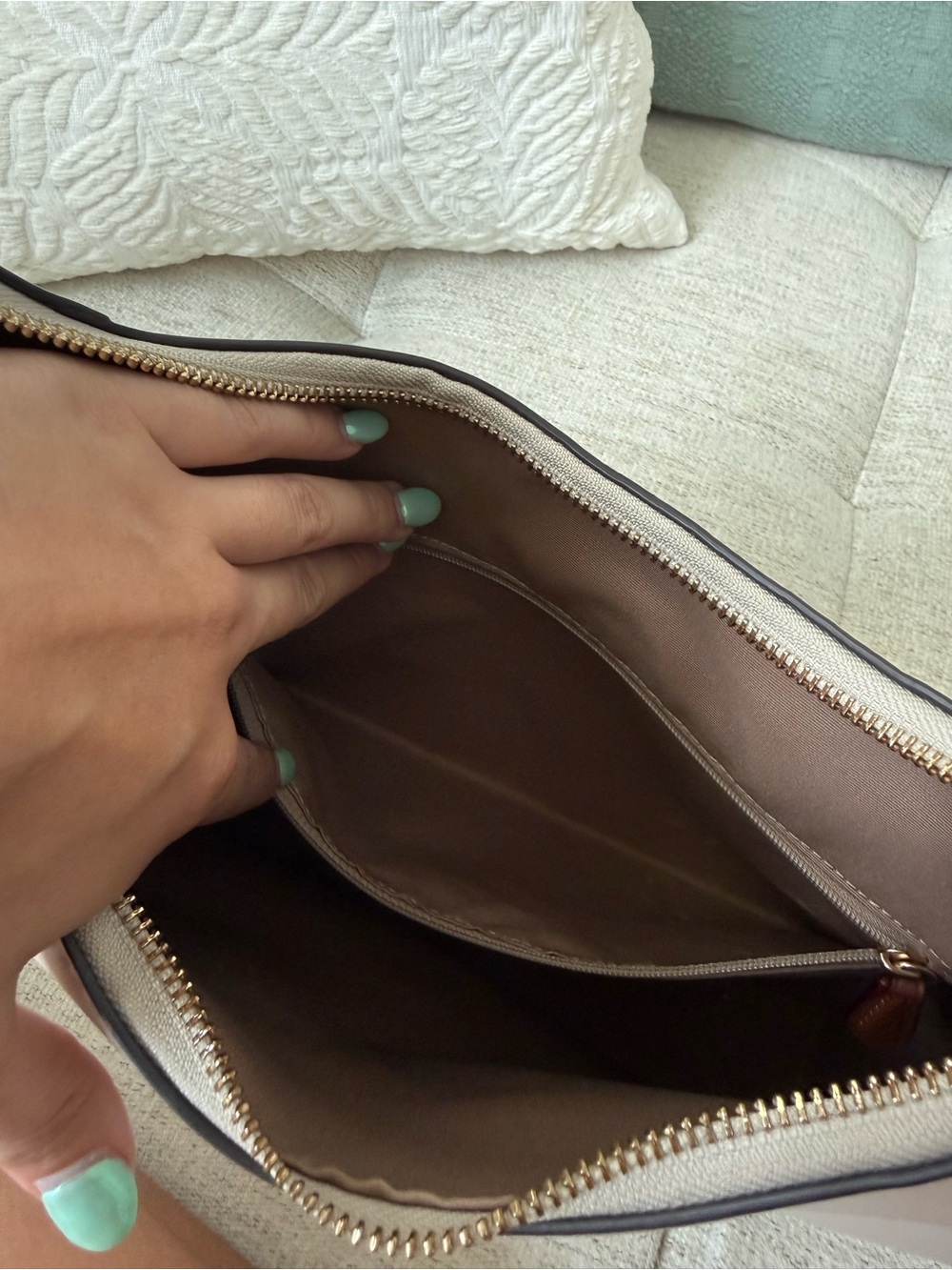 Coach Ella Leather Hobo in Light Beige - Picture 7 of 7